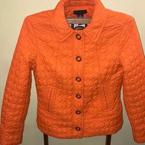 Rafaella- Vibrant Orange semi-Puffer Jacket tailored look for slimming